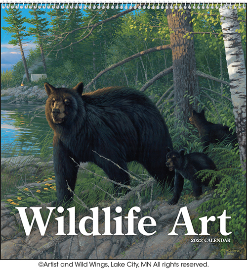 Wildlife Art Spiral Bound Wall Calendar for 2023